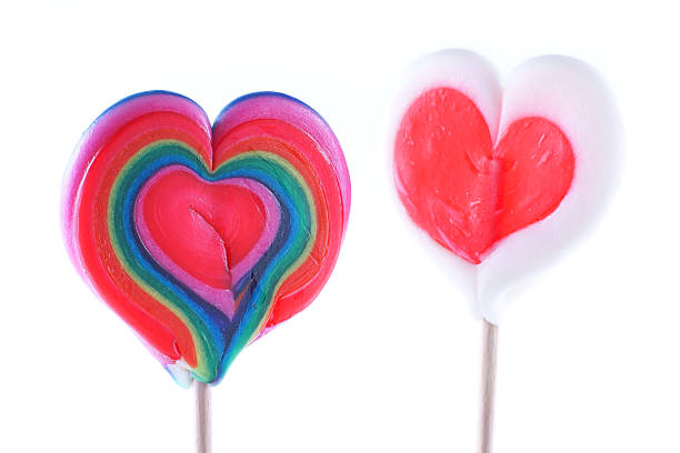 istock Valentine's Day, heart-shaped lollipops 185323682