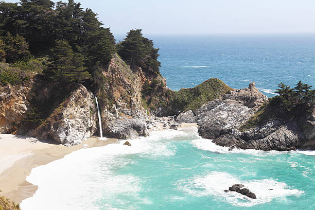 istock springtime waterfall at Julia Pfeiffer Beach in California 185323802