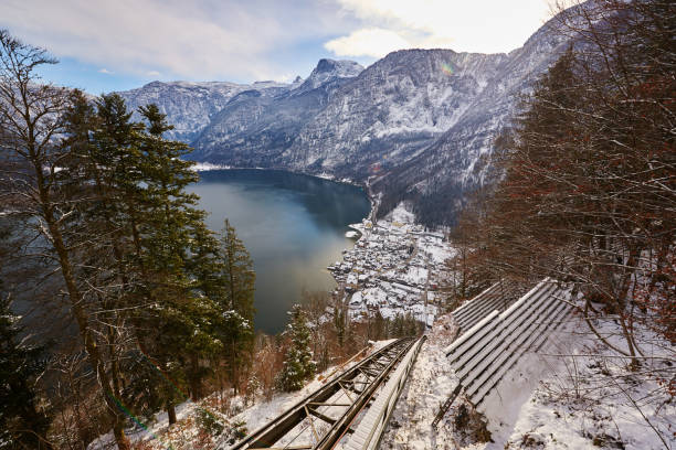 Hallstatt Salt Mine Cablecar road.