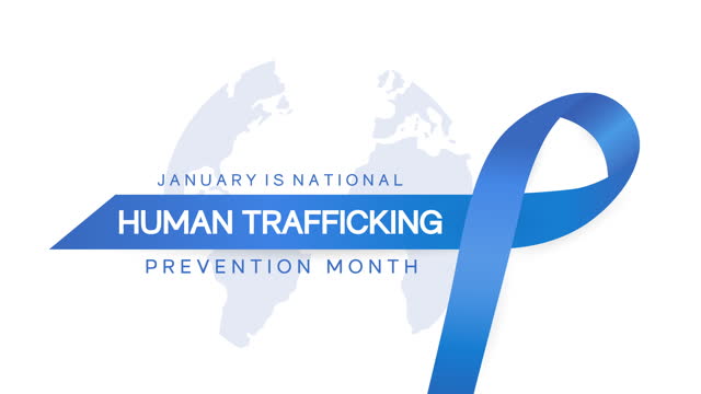Human Trafficking Prevention Month card,  poster design, January. 4k