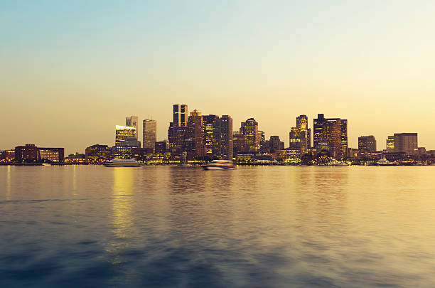 istock Boston skyline from the south port at night 185324447