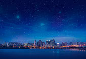 Big city by starry night
