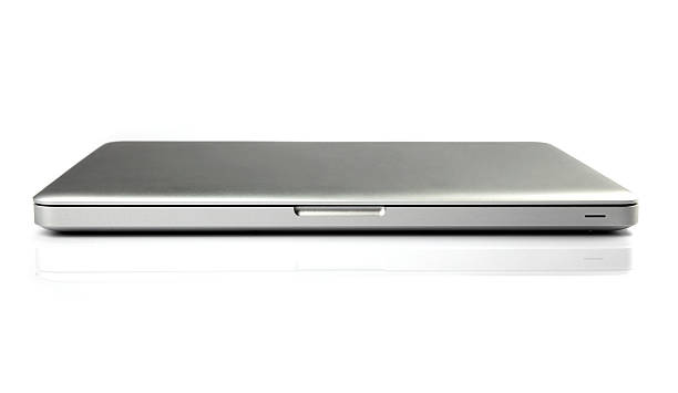 Silver Laptop modern silver laptop computer. shut up stock pictures, royalty-free photos & images