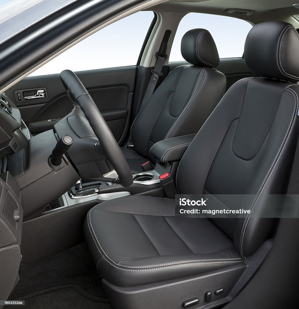 Sedan Interior "Generic interior of a brand new, 2012 american sedan, with all logos and distinguishing markings removed." Car Interior Stock Photo