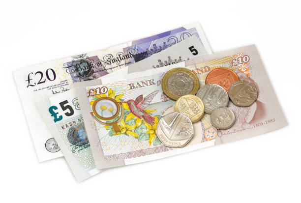 libras esterlinas - pound symbol ten pound note british currency paper currency - fotografias e filmes do acervo
