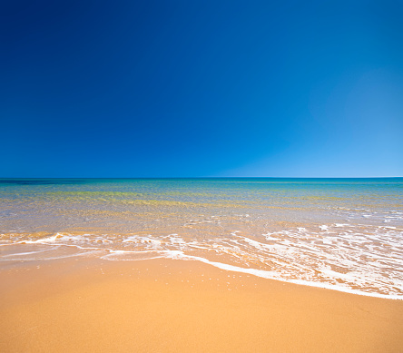 Beach on the southern coast of Sicily, Italy.