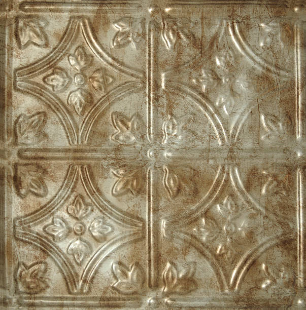 tin ceiling tile stock photo