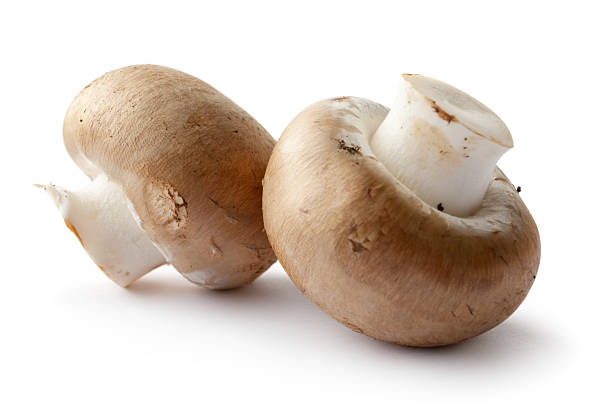 Mushrooms: Crimini Mushrooms Isolated on White Background stock photo