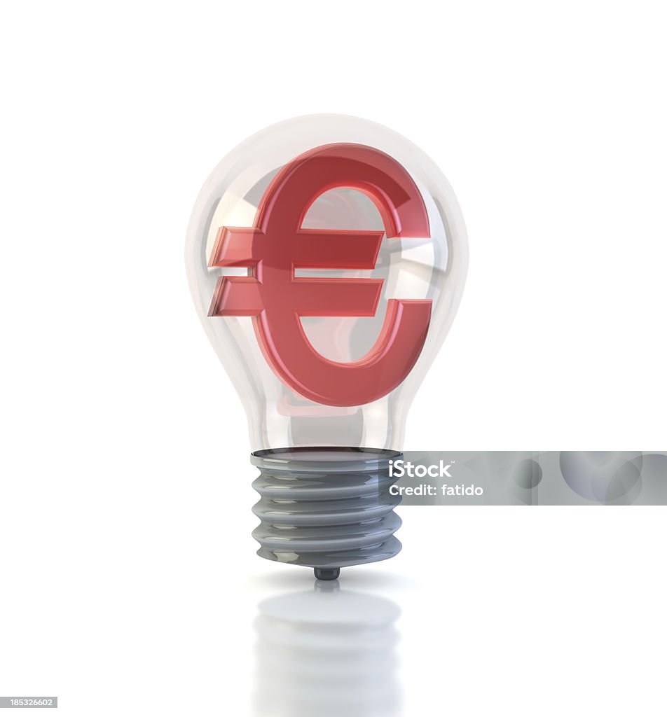 Euro in Lampadina - Foto stock royalty-free di Affari