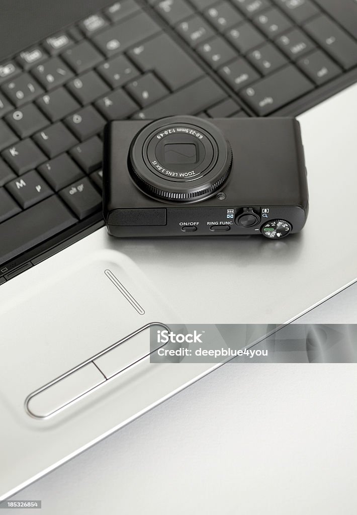 Computador portátil com câmara - Royalty-free Câmara Fotográfica Foto de stock