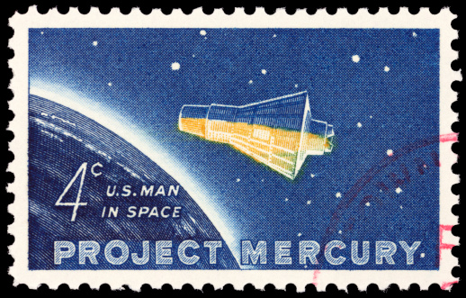 Cancelled Stamp Illustrating USA Space Mission.