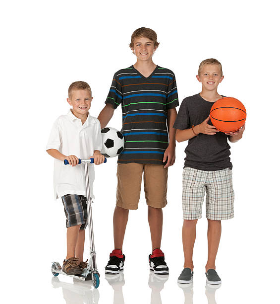 istock Portrait of three boys smiling 185326938