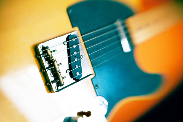 istock Close up on electric guitar pickup 185327013