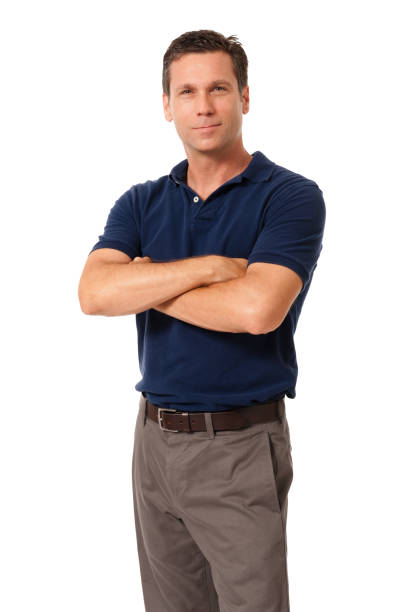 istock Causal Businessman with Arms Crossed Isolated on White Background 185327064