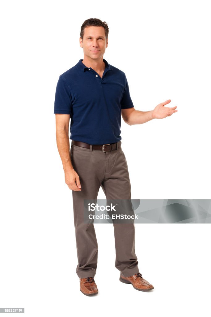 Empresário de causalidade Gesticular mostrando isolado em fundo branco - Royalty-free Homens Foto de stock