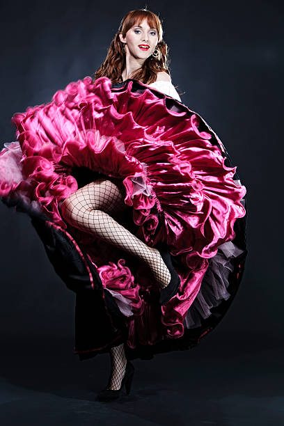 A DSLR Canon photo of teenager Brazilian girl dancing ballet on a empty stage against black background