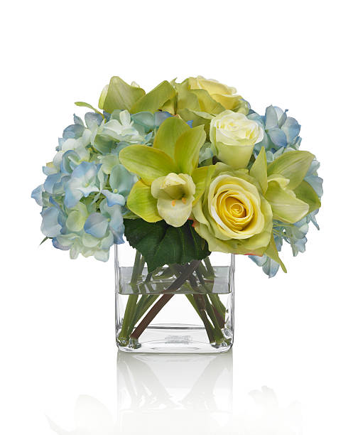 istock Orchid, Hydrangea and Rose bouquet on white background 185327533
