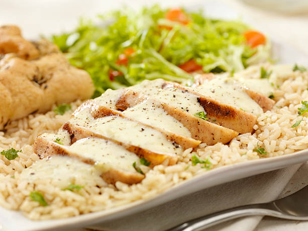istock Grilled Chicken in a Cheese and Broccoli cream Sauce 185327579