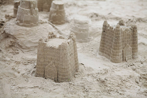 Sand Castle - XXXLarge Sand castle on beach sandbox photos stock pictures, royalty-free photos & images