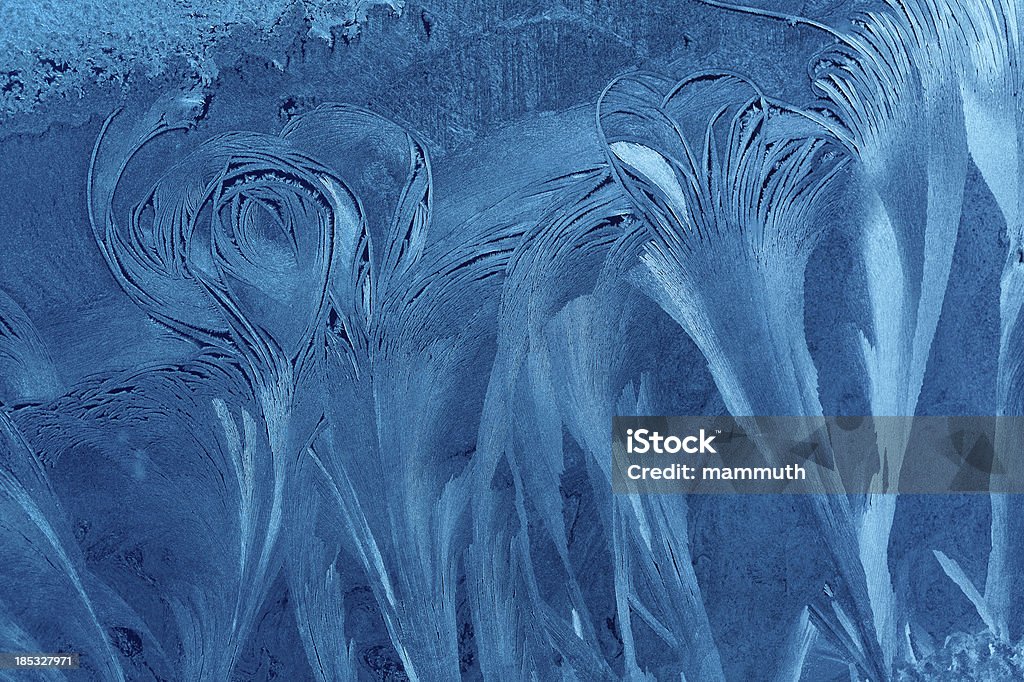 blue ice flower background Blue Glass Stock Photo