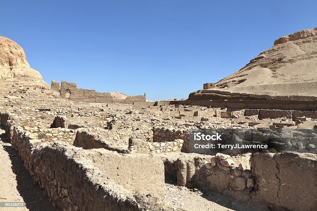 Deir el-Medina, Theban Necropolis, Luxor, Egypt "Deir el-Medina, or the workers village, part of the Theban necropolis on the West Bank, Luxor, Egypt.  The village housed the masons, painters and sculptors who created the many tombs on the West Bank." Africa Stock Photo