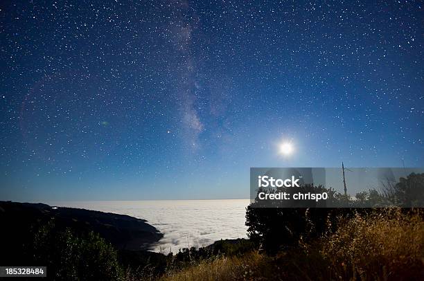 Milchstraße Und Mond Über Big Sur Stockfoto und mehr Bilder von Big Sur - Big Sur, Himmel, Nacht