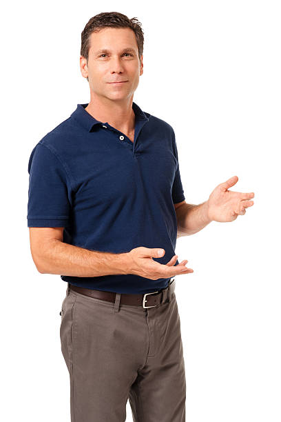 istock Causal Businessman Gesturing Showing Isolated on White Background 185328545