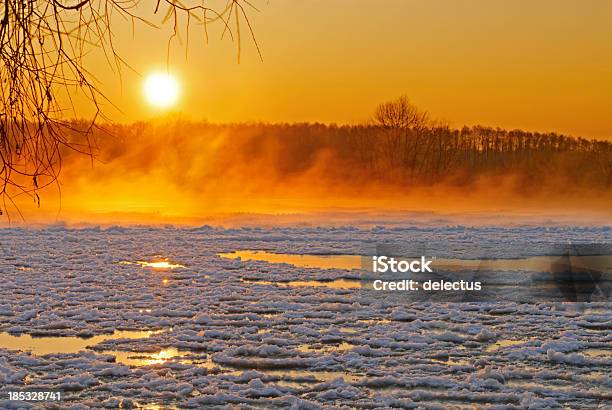 Winter Morning On The River Stock Photo - Download Image Now - Dawn, Flowing Water, Fog