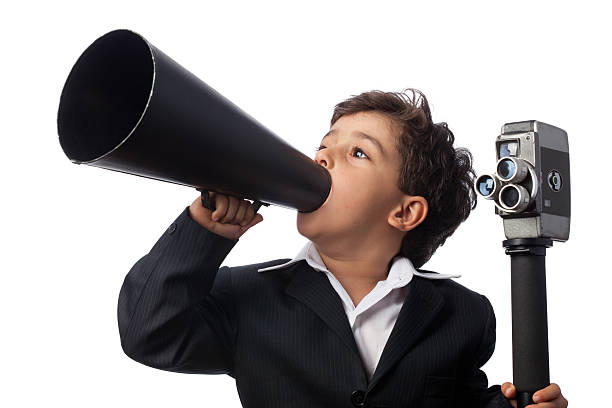 istock Little film director in action 185328773
