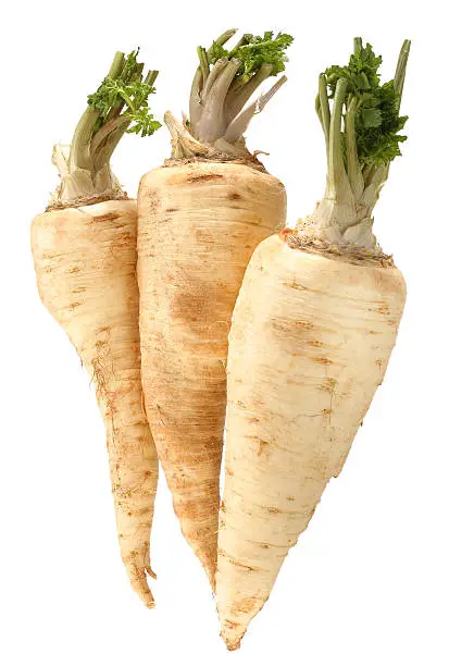 Parsnips isolated vegetable on white background