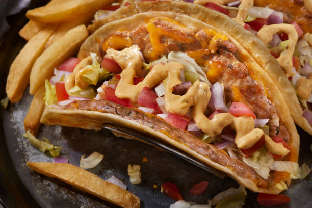istock The Viral Smash Ground Chicken Cheese Burger Taco 1853294101