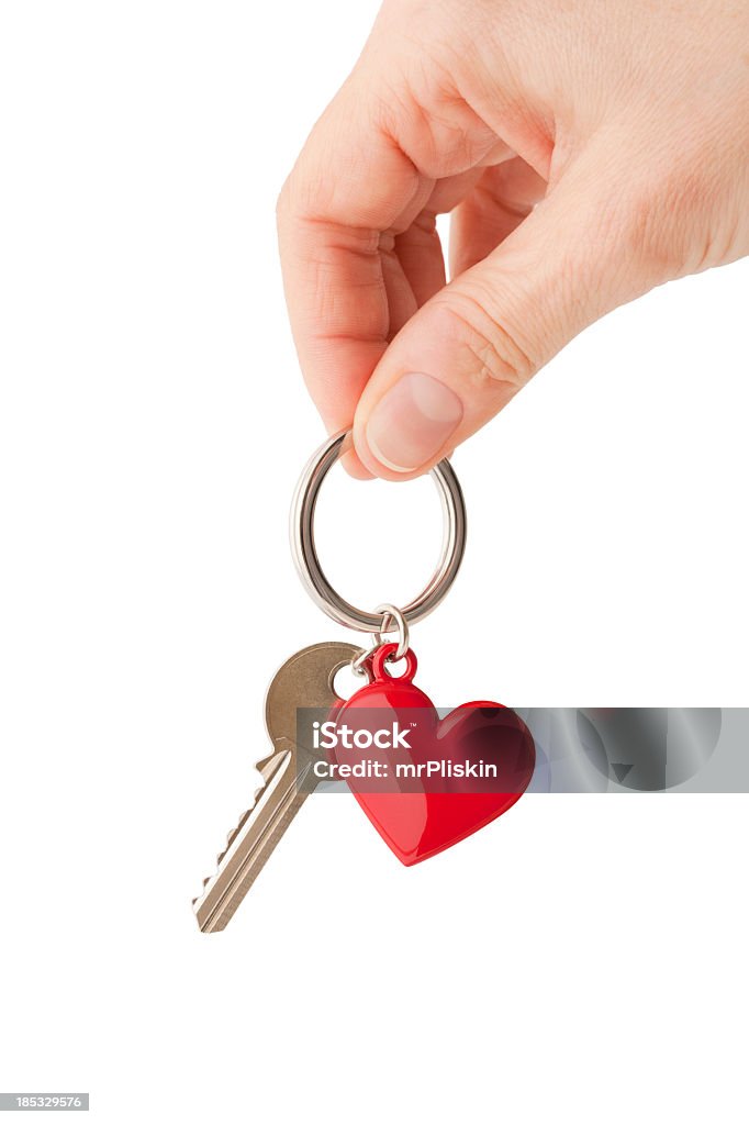 Corazón en forma de llave de anillo - Foto de stock de Llavero libre de derechos