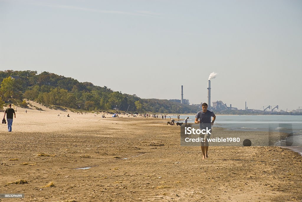 In esecuzione sulla spiaggia - Foto stock royalty-free di Banco di sabbia - Caratteristica costiera