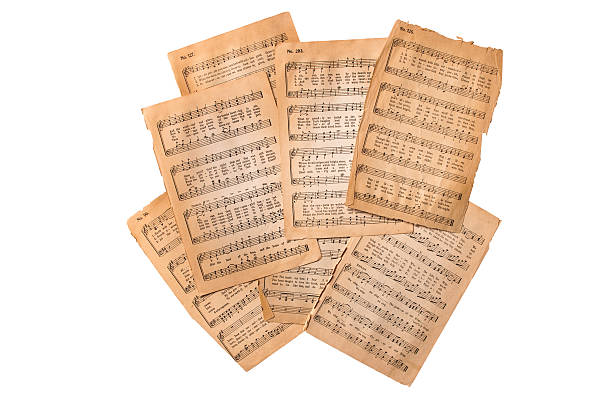 ноты - sheet music hymnal antique old стоковые фото и изображения