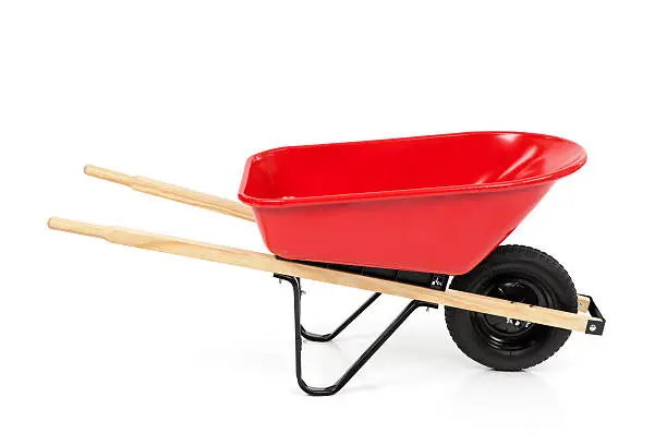 Photo of Red Wheelbarrow Isolated