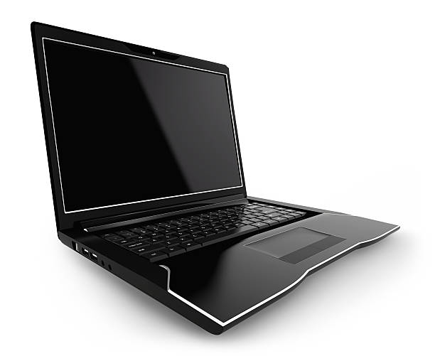 Modern Laptop Isolated with Clipping Path stock photo