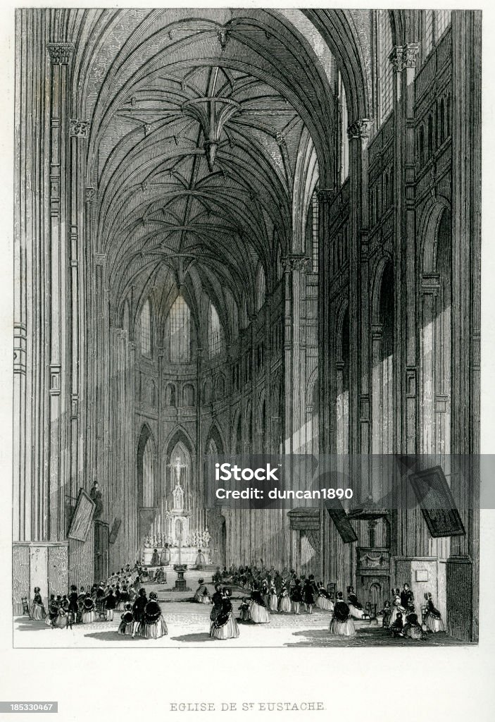 Église Saint Eustache, Paryż - Zbiór ilustracji royalty-free (Kościół św. Eustachego w Paryżu)