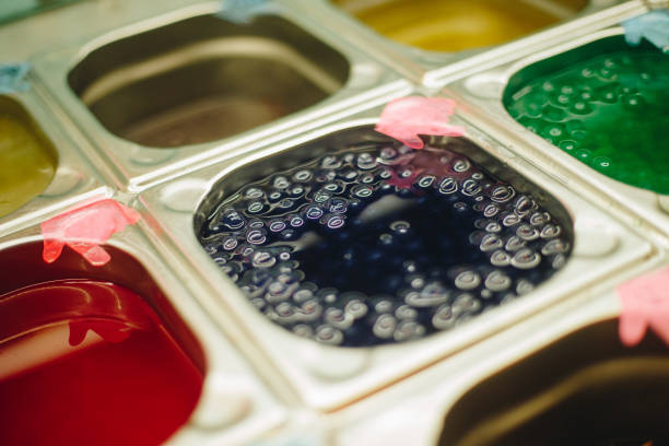 Different tapioca pearls for bubble tea stock photo