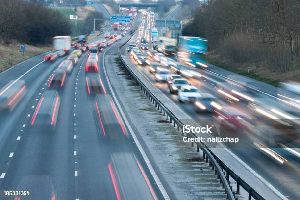 Motorway Traffic Stock Photo - Download Image Now - Multiple Lane Highway, UK, Car