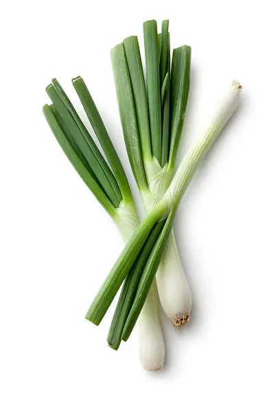 Photo of Vegetables: Spring Onion Isolated on White Background