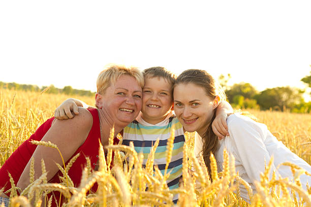 istock Happy family in wheat field 185331746