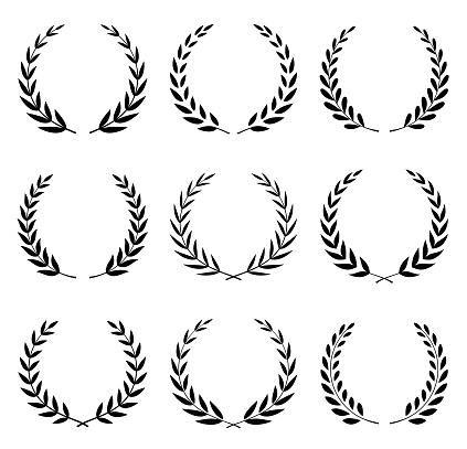 Set of laurel wreaths. Vector design elements.