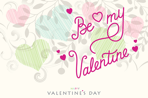 Happy Valentine's day with branch and swirl texture pattern. Download includes EPS and high resolution jpg, global colors, easy to modify. Click on my portfolio to see more of my illustrations.