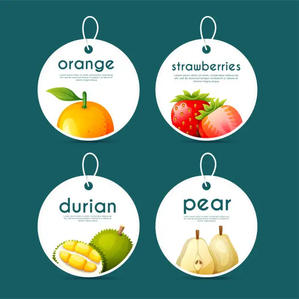 Vector illustration of Fruit label sale design for promotions