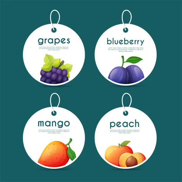 Vector illustration of Fruit label sale design for promotions