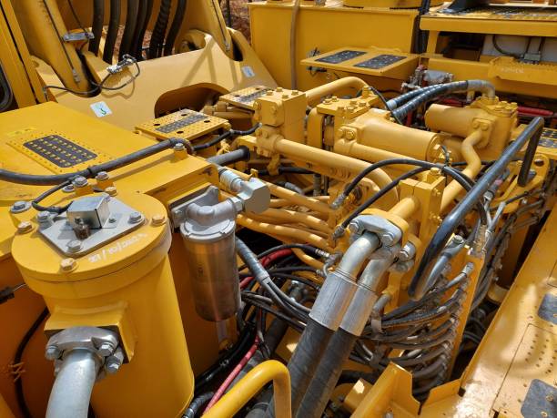 istock Hydraulic oil piping. 1853548842