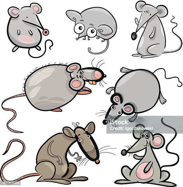 Vetores de Mice E Rats Definido Ilustração Cartoon e mais imagens de Animal - Animal, Bigode de animal, Camundongo