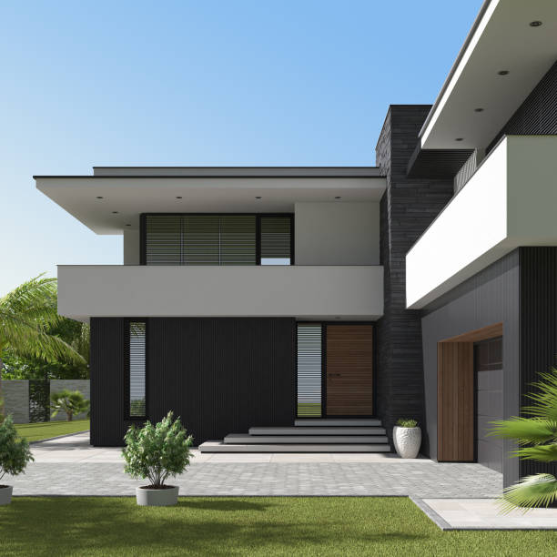 istock Modern Luxurious Villa with garden. 1853633444
