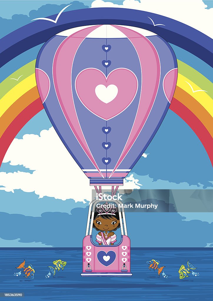 Prinzessin im Herzen Hot Air Balloon - Lizenzfrei Afrikanischer Abstammung Vektorgrafik