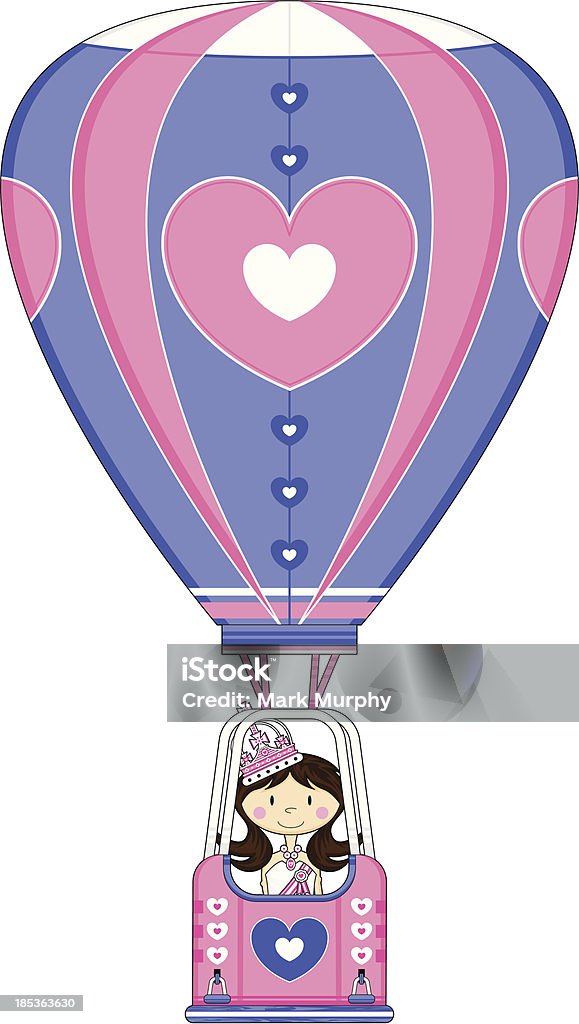 Prinzessin im Herzen Hot Air Balloon - Lizenzfrei ClipArt Vektorgrafik